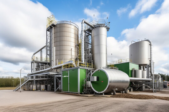 Bioenergy facility, Harnessing the Power of Organic Waste: A Captivating Photograph of a Bioenergy Facility, Where Clean Energy Emerges from the Transformation of Organic Waste