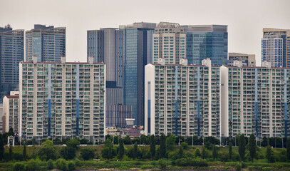 Apartments and Buildings along the Han River in Seoul