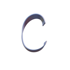 Naklejka premium Gradient Waves 3D Alphabet or PNG Letters