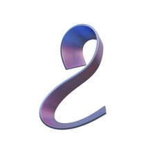 Gradient Waves 3D Alphabet or PNG Letters