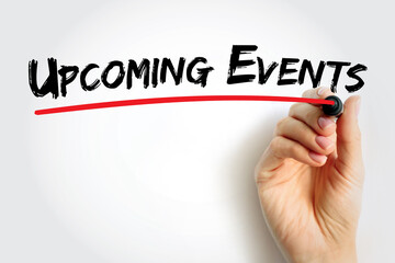 Upcoming Events text, concept background
