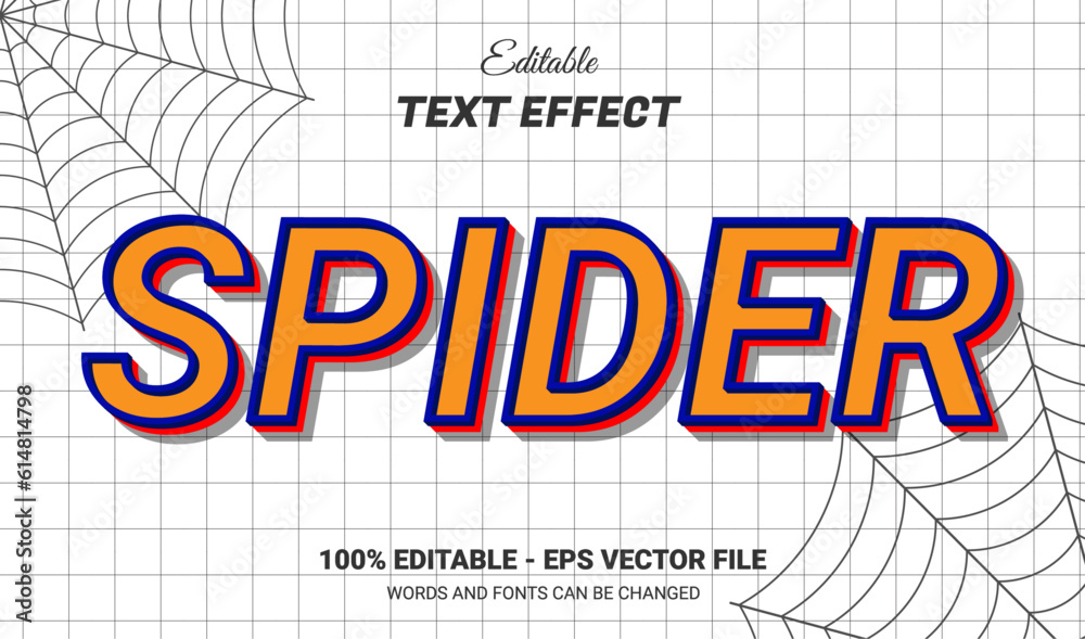 Canvas Prints spider editable 3d text effect