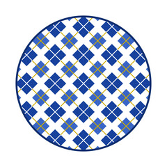 Porcelain plate with traditional blue on white design in Asian style. design pattern for background, plate, dish, bowl, lid, tray, salver, vector illustration art embroidery. diamond and line plate