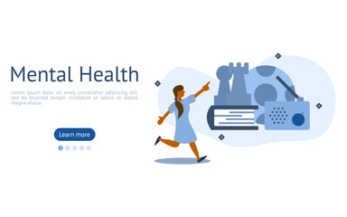 burnout syndrome recovery illustration set. characters are restored by relaxing from hobbies. mental health problems concept. vector illustration.