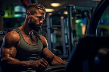 Obraz premium Fitness, gym and happy portrait of personal trainer man ready for workout coaching. Training, wellness and exercise coach. High quality photo