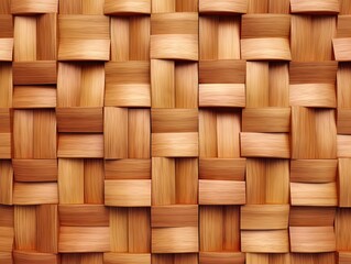 wooden woven tile wallpaper Generative AI - obrazy, fototapety, plakaty