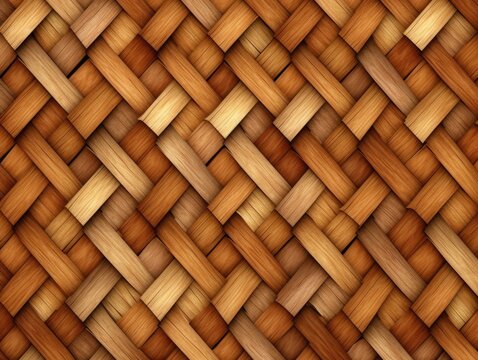 woven wood wall that has patterns Generative AI