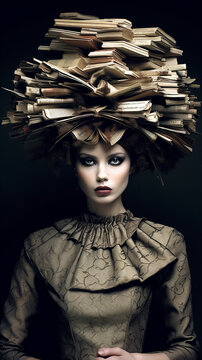 High fashion involving books and pages. Created using ai generative. 