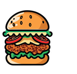 burger, burger, essen, sandwich, brötchen, cheese, brot, cheeseburger, rind, fleisch, kopfsalat, isoliert, fast, tomate, weiß, mahl, fast food, lunch, sesam, brotzeit, gesundheitsschädlich, abendessen