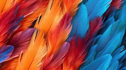 bird's colorful feathers. Generative AI