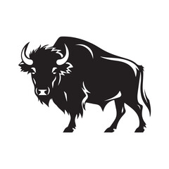 Bison silhouette character vector illustration