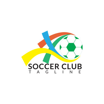 Ball with multi color ribbon. perfect for soccer logo event