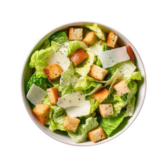 Delicious Caesar Salad Isolated on a Transparent Background - obrazy, fototapety, plakaty