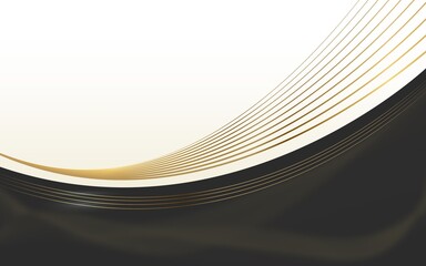 Luxury smooth golden wave background , White overlapping brown and black shades,