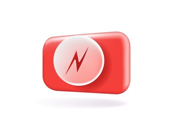 Speech bubble energy. Premium quality. 3d isometric color icon new style.