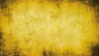 Yellow scratched grunge background, grunge textured background, surface texture with scratches, Generative AI