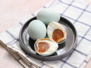 Telur Asin, Homemade Salted Egg, Made from Duck Egg and Coarse Salt with Traditional Method