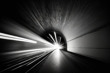Tunnel with motion blur on a dark background