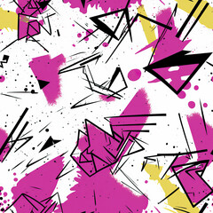 Graffiti art seamless repeat pattern, colorful funky 

