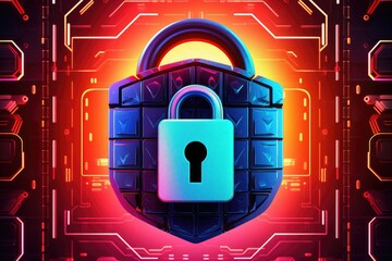 Cybersecurity lock - made with Generative Ai
