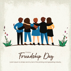 Friendship day social media post banner poster flyer template