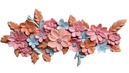 Pink and Rosegold 3D flower papercut wallpaper, Classic home decoration, 3D paper cut background, Ai generative
