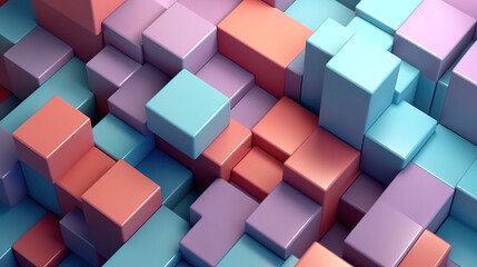 Abstract background of polygons pastel multicolor background . Generative Ai