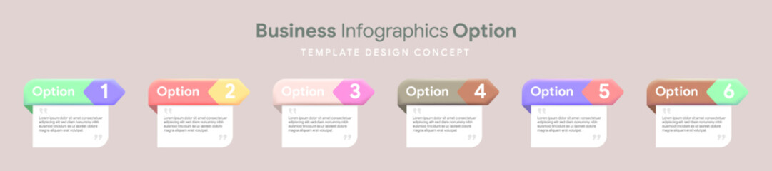 Business infographics template design with 6 options steps process vector bundle perfect for presentation templates any industry from business or marketing