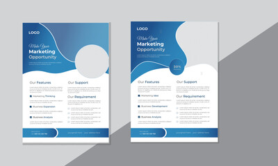 Corporate business, flyer or brochure template design set, abstract business flyer, vector template design or business poster template design.