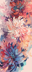 abstract background with flowers, floral texture, painting pattern , using Generative Ai technologie
