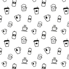 modern pattern of drtink icons On a white background 