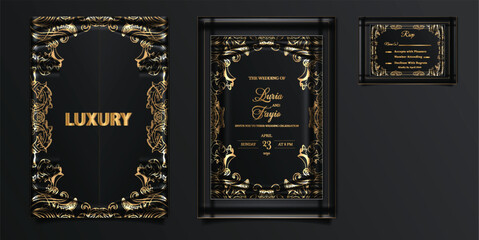 elegant wedding invitation cards set