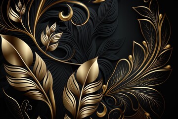black and gold luxury background generated by ai