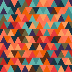 amless geometric pattern with multi-colored triangles. Modern random colors.