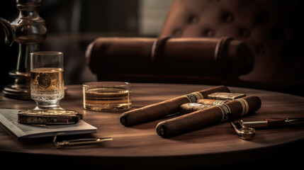 A photograph of a premium cigar - obrazy, fototapety, plakaty