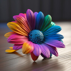  Zauber einer 3D-regenbogenfarbenen Blüte