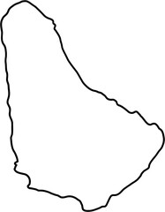 doodle freehand drawing of barbados island map.