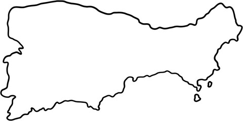 doodle freehand drawing of capri island map.