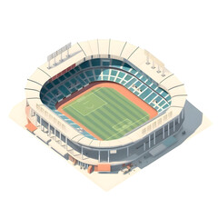 Football stadium isometric view isolated on white background 3d vector illustration