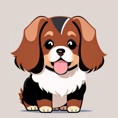 Stickers, illustrations of a cute Cocker Spaniel dog. Flat image.