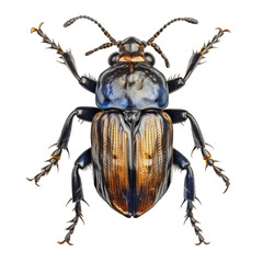 beetle walking isolated on white