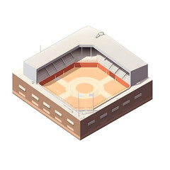 Sports arena. Isometric view. Vector illustration on white background.