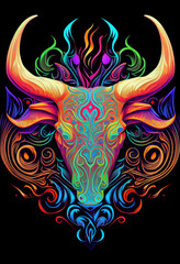 Abstract portrait of a cattle skull