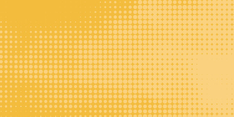 creative yellow halftone background in retro comic style with gradation of dots design, graphic illustration background. idea for background image or to add graphic texture to any designs.