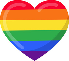 Heart color rainbow lgbt decoration design.