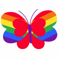 Butterfly rainbow color lgbt flag.