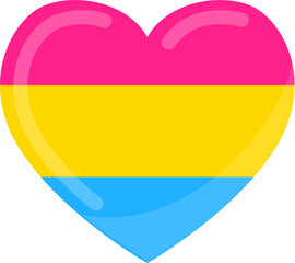 Pansexual heart color flag.