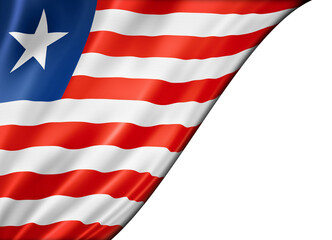 Liberian flag isolated on white banner
