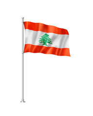 Lebanese flag isolated on white