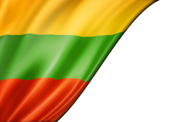 Lithuanian flag isolated on white banner